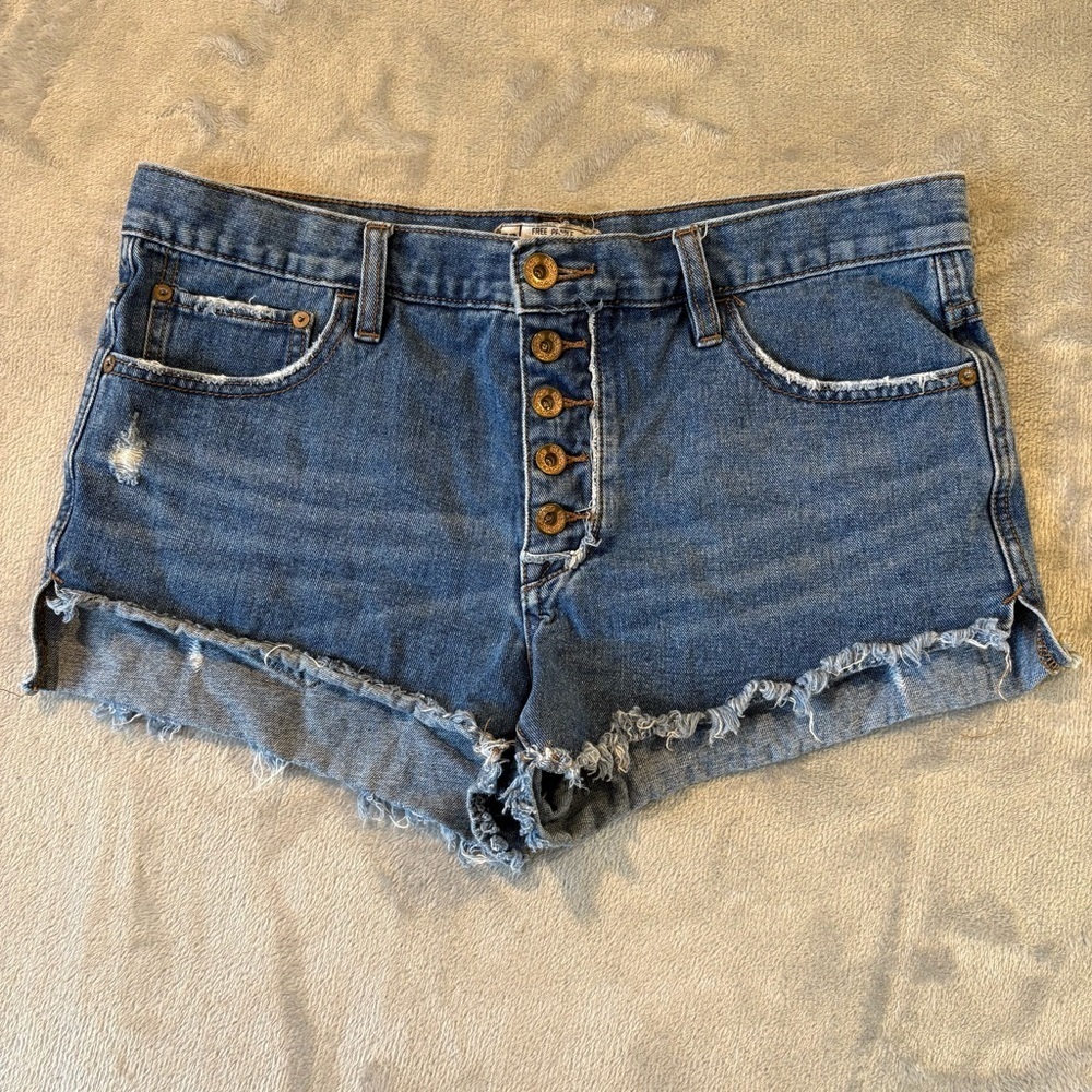 Free People Distressed Grunge Frayed Y2K Shorts Sz W28